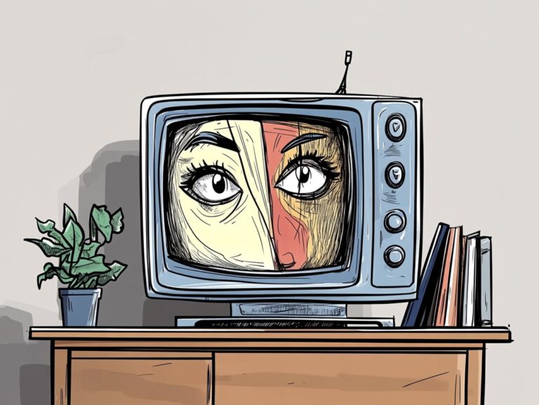 TV mit Mimik, Illustration